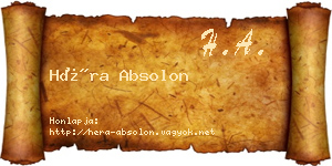 Héra Absolon névjegykártya